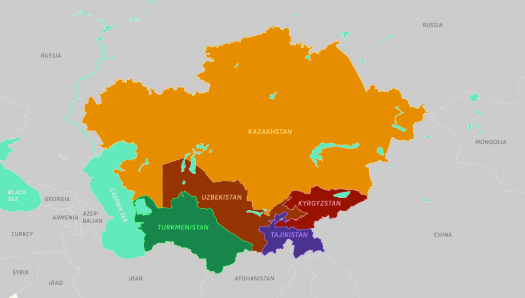 Карта россии и киргизии